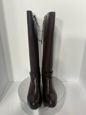 Liz Claiborne Dark Brown Knee-High Leather Riding Boots 6.5 brand new